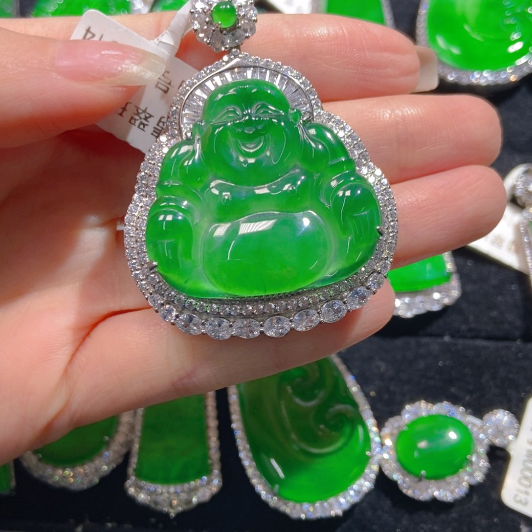 翡翠吊坠(不含链)银S925镶嵌