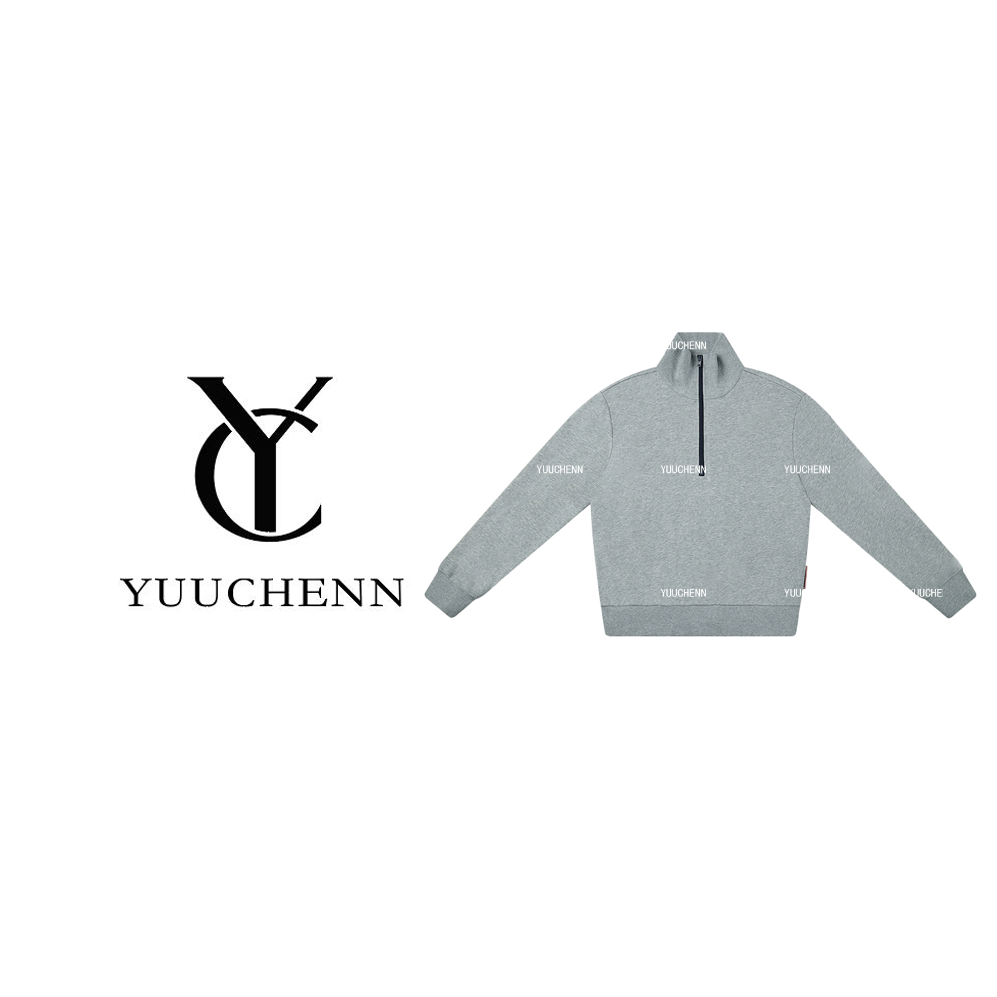 YUUCHENN立领半拉链卫衣女秋冬新款潮流休闲上衣24C10343