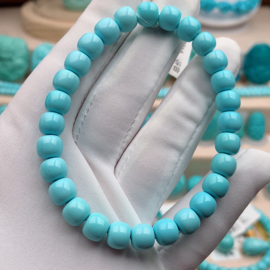 绿松石珠宝奇石未镶嵌7mm