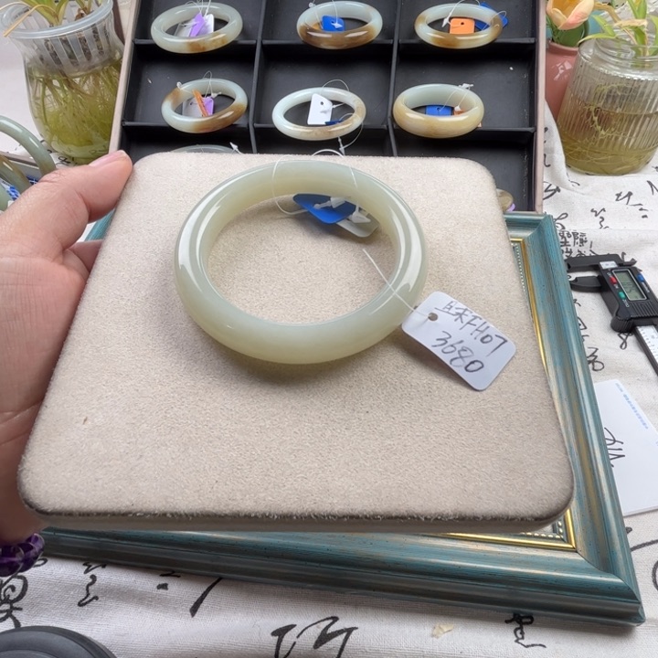 未镶嵌手镯和田玉玲珑美镯59.3