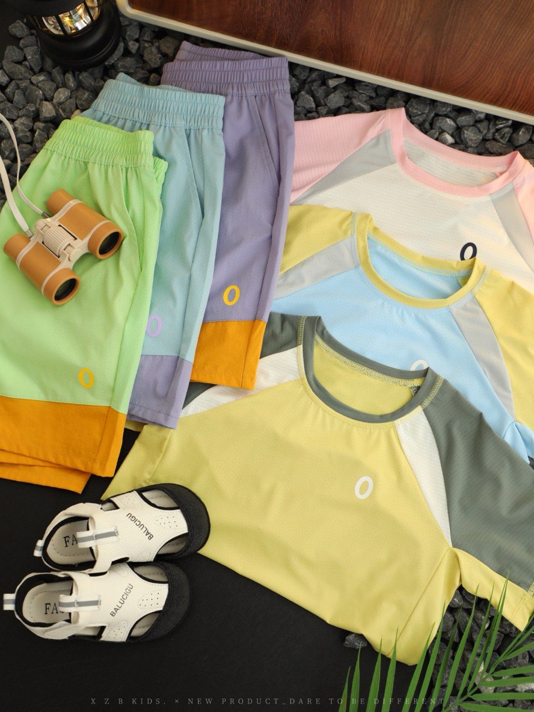 青岛直发R-外贸原单高品质男女童夏季新款速干短袖+短裤休闲百搭