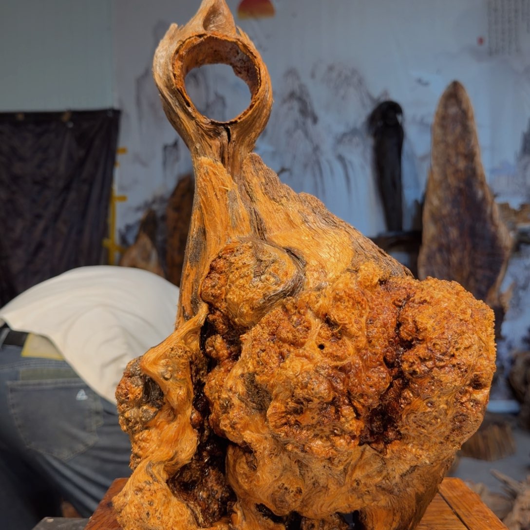 用***2木三丰琥珀木 天然摆件23