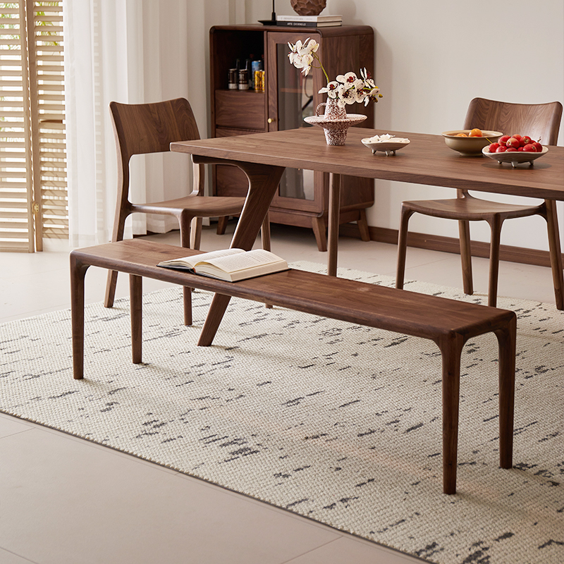 臻致美J北美黑胡桃方圆长凳