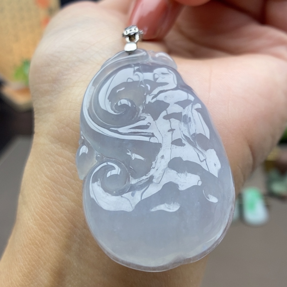 翡翠银S925镶嵌颈饰吊坠22