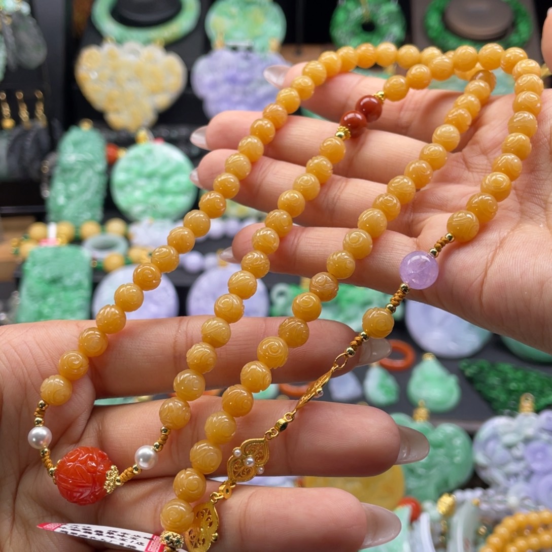 翡翠未镶嵌颈饰代编织