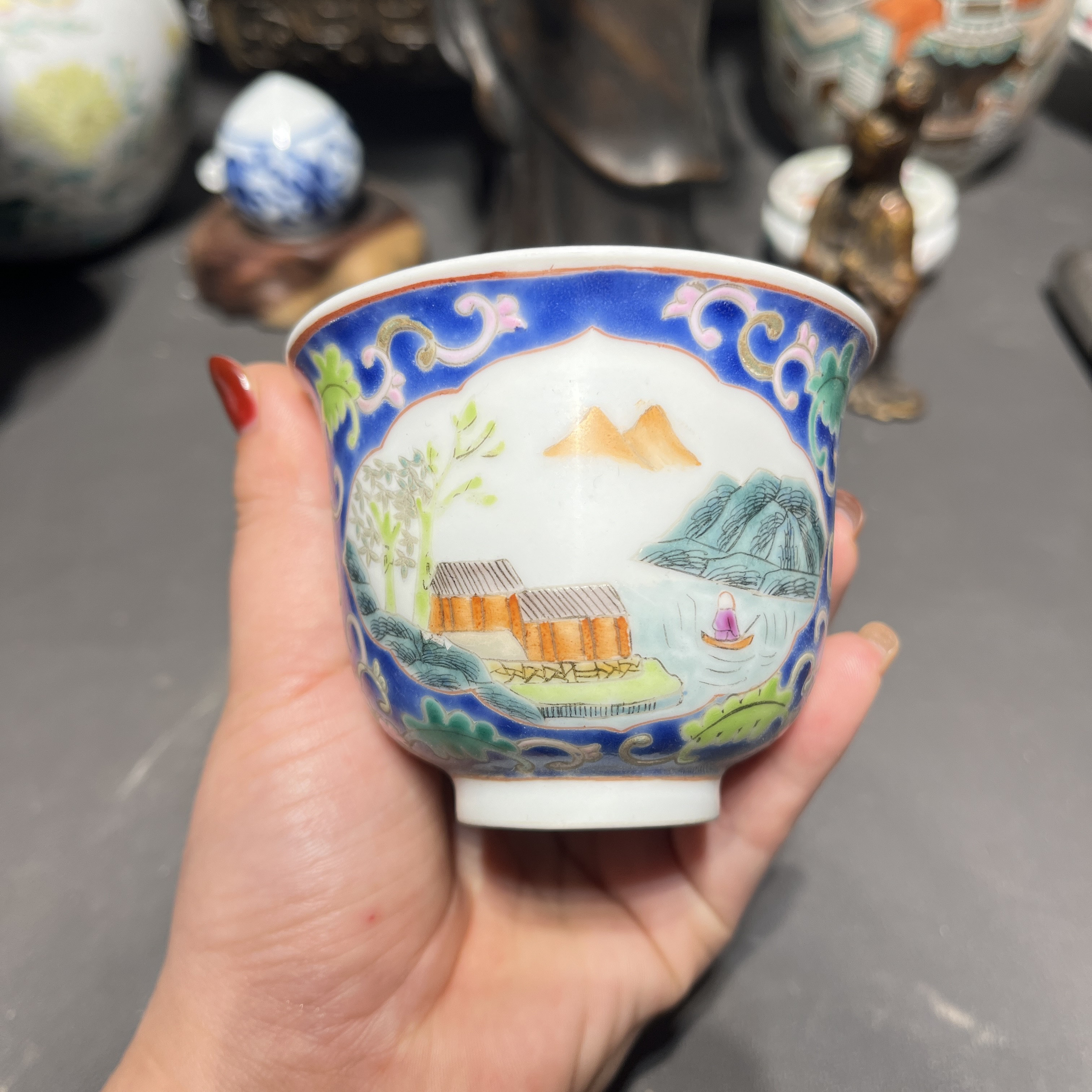 压手杯 山水人物 全品