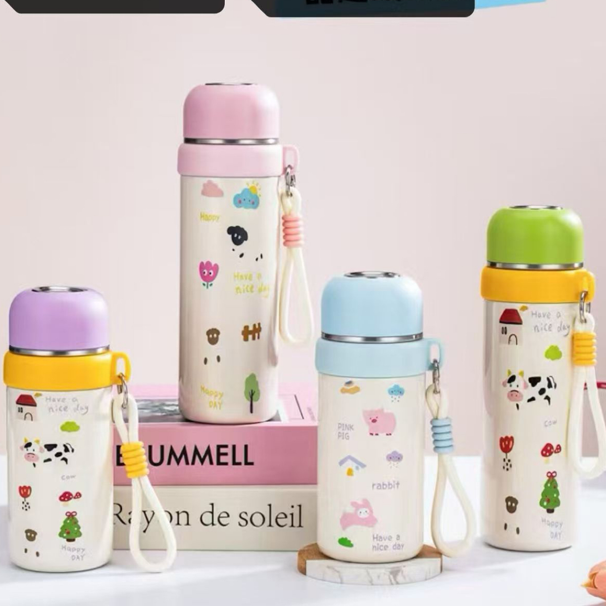 新款卡通吊带保温杯