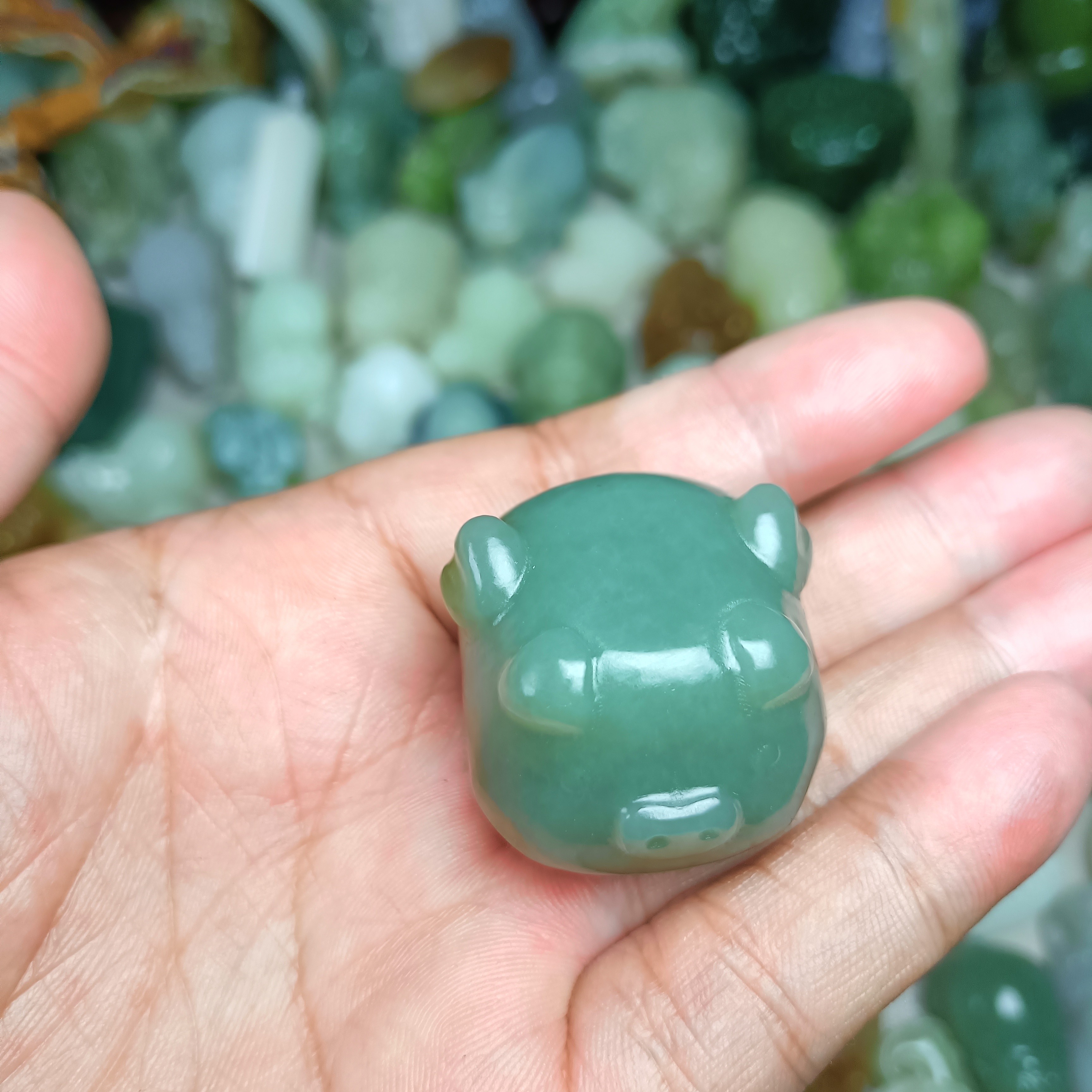 新疆且末料且末蓝招财飞天猪细润生肖玉石挂件把件