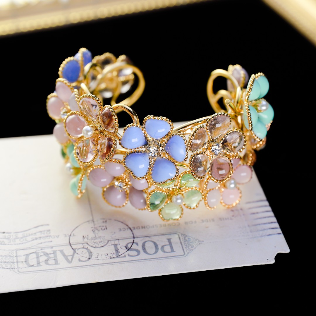 合金仿水晶手镯 法国gripoix 繁花主义 手镯