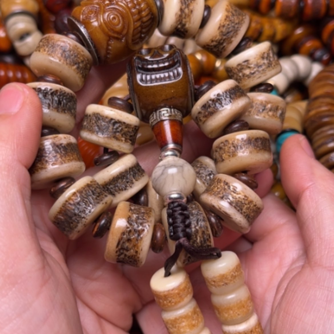 【闪购商品】牛骨手串/手链牛骨原色18×18颗