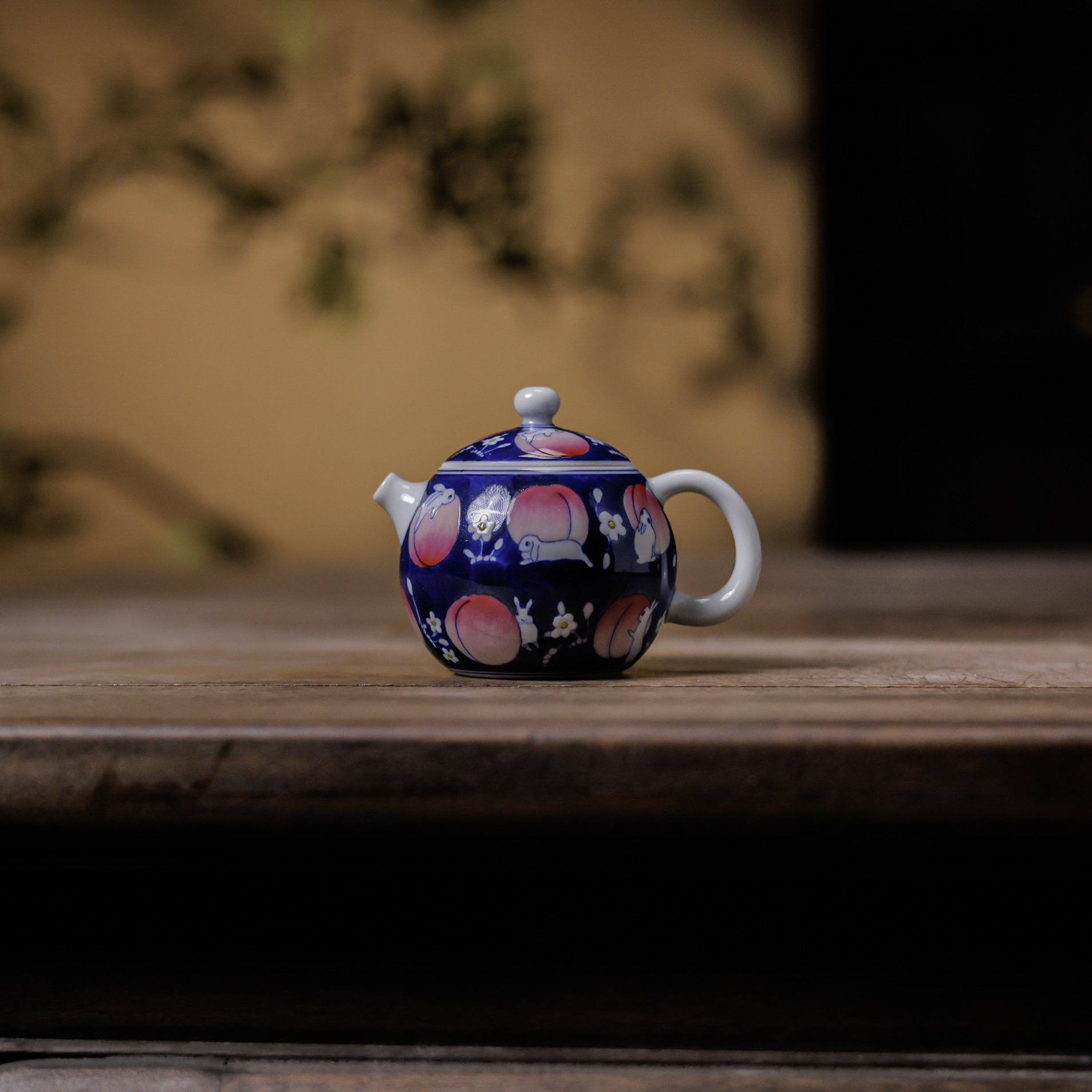 【叁山】 蓝地淘气兔-卓君-壶-满容100ml（卓君S0225）