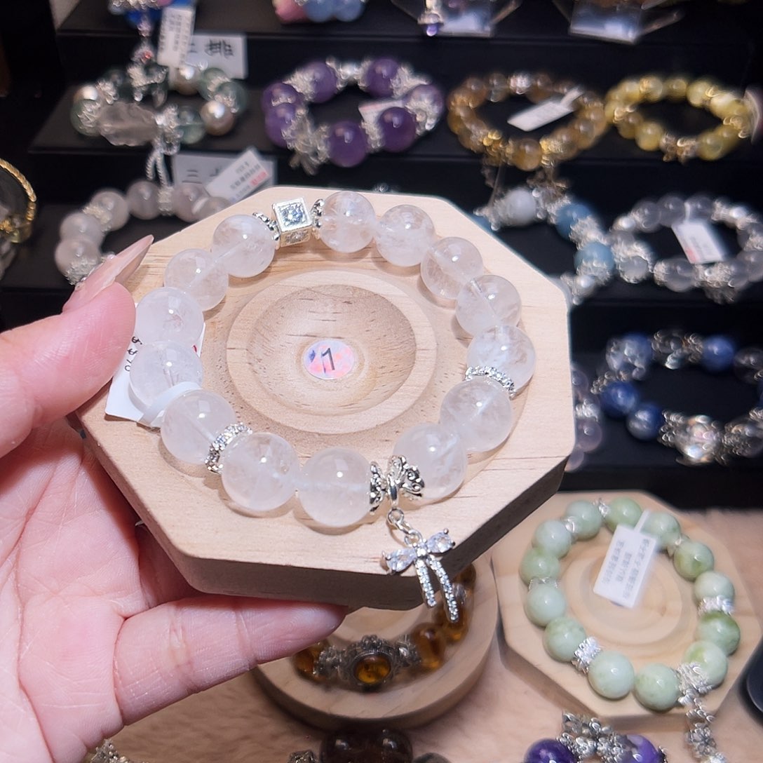 水晶手链合金白幽灵