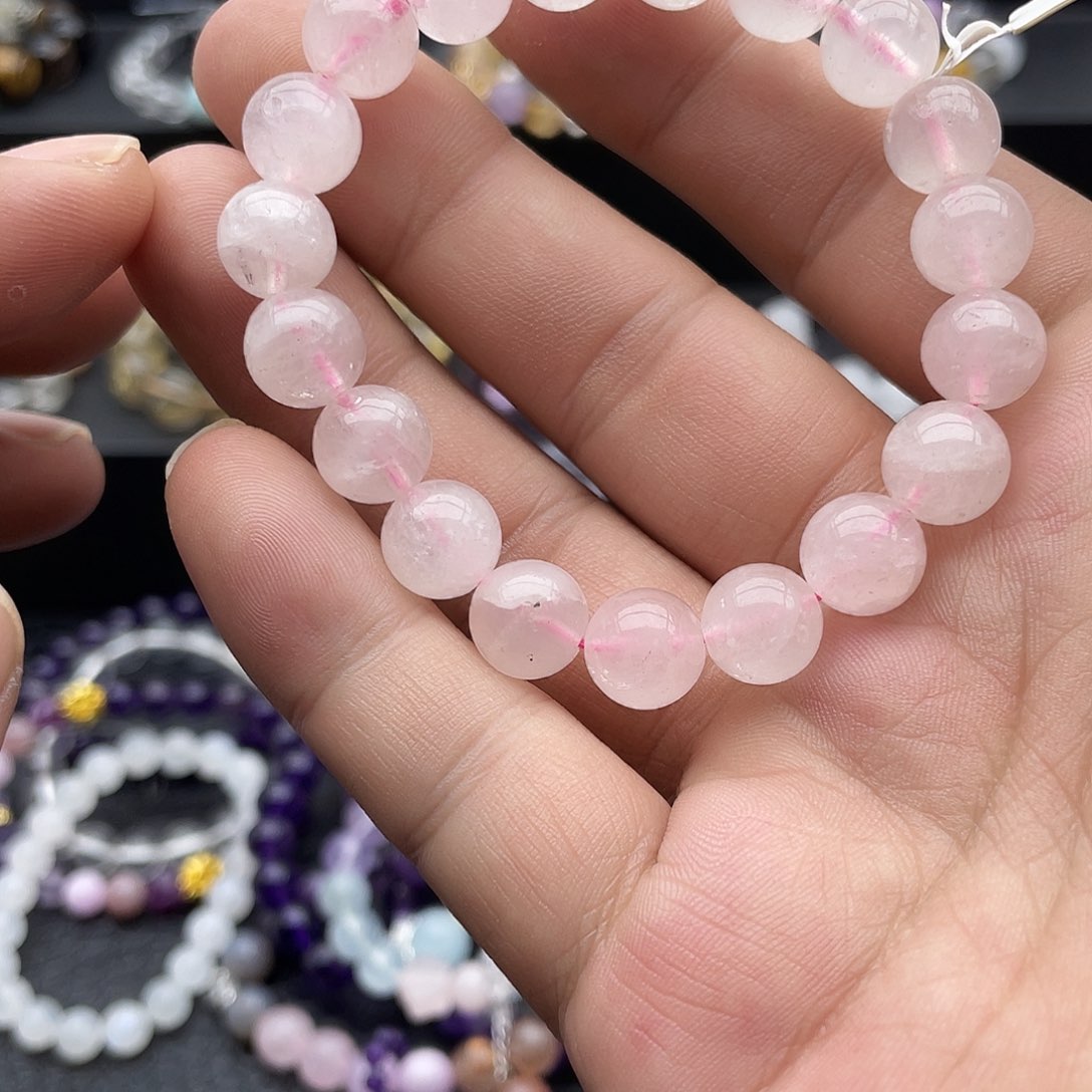 水晶手链未镶嵌粉晶素圈