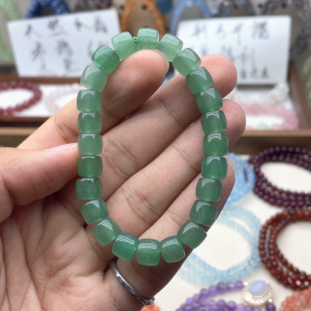 水晶手链未镶嵌绿草莓老型珠