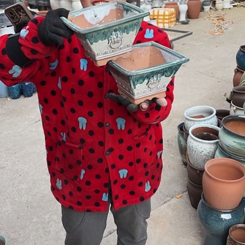 口19高11。瑕疵盆子。