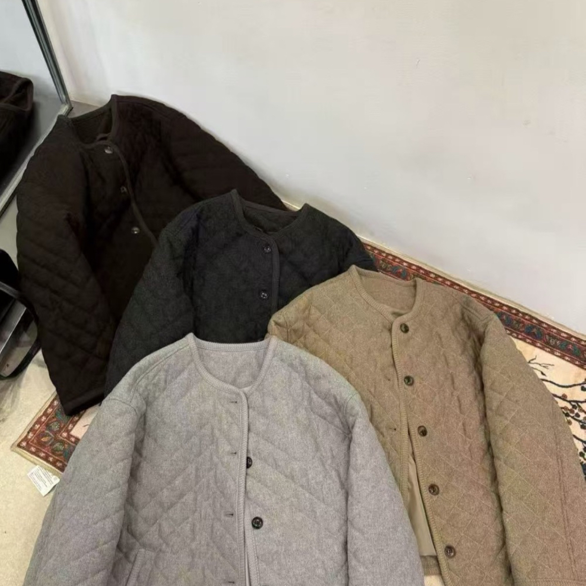 菱格纹棉服外套 羊羊 韩系100分！