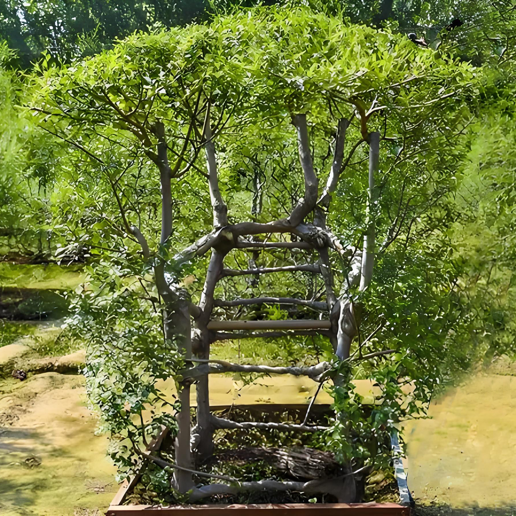 自然种植树椅子别墅庭院景观太师生态造型榆树木户外园林造景椅子