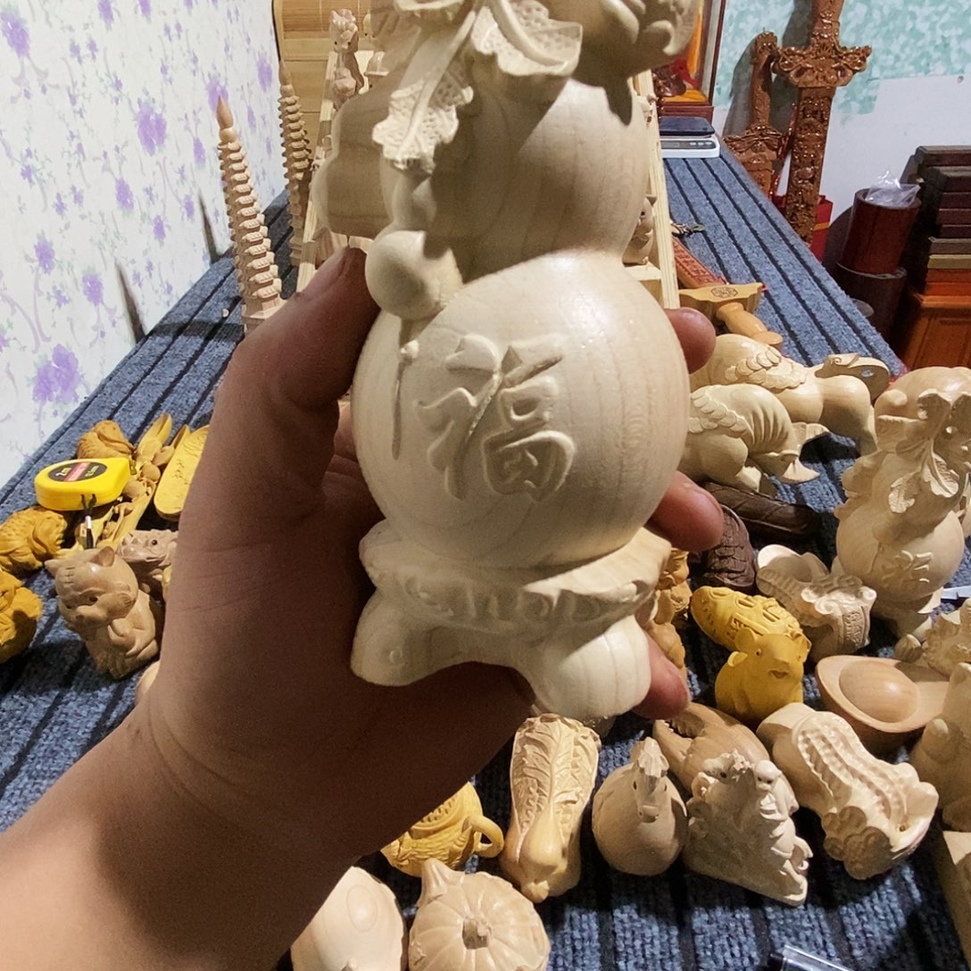 桃木葫芦摆件把把件