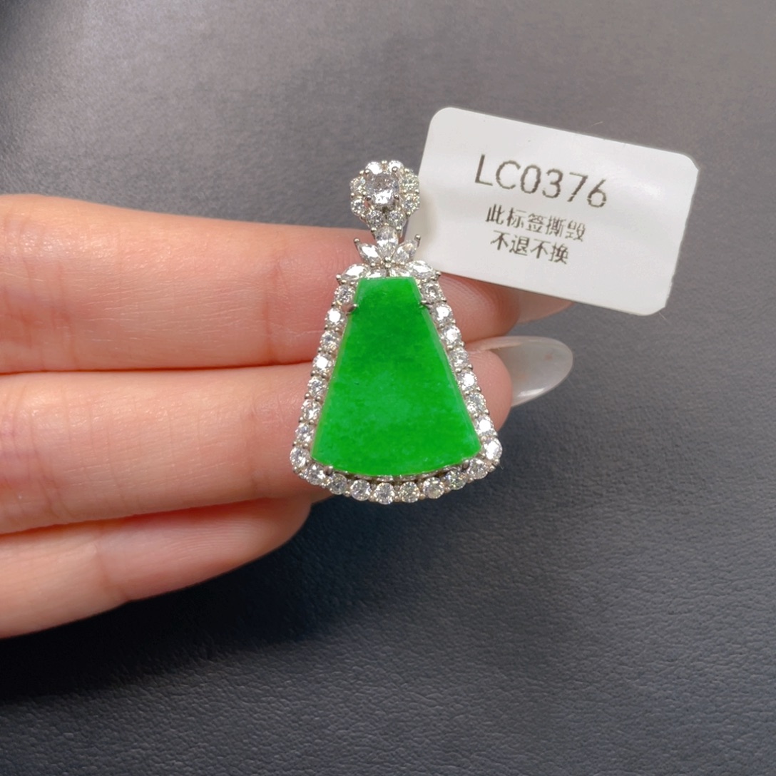 翡翠银S925镶嵌吊坠(不含链)
