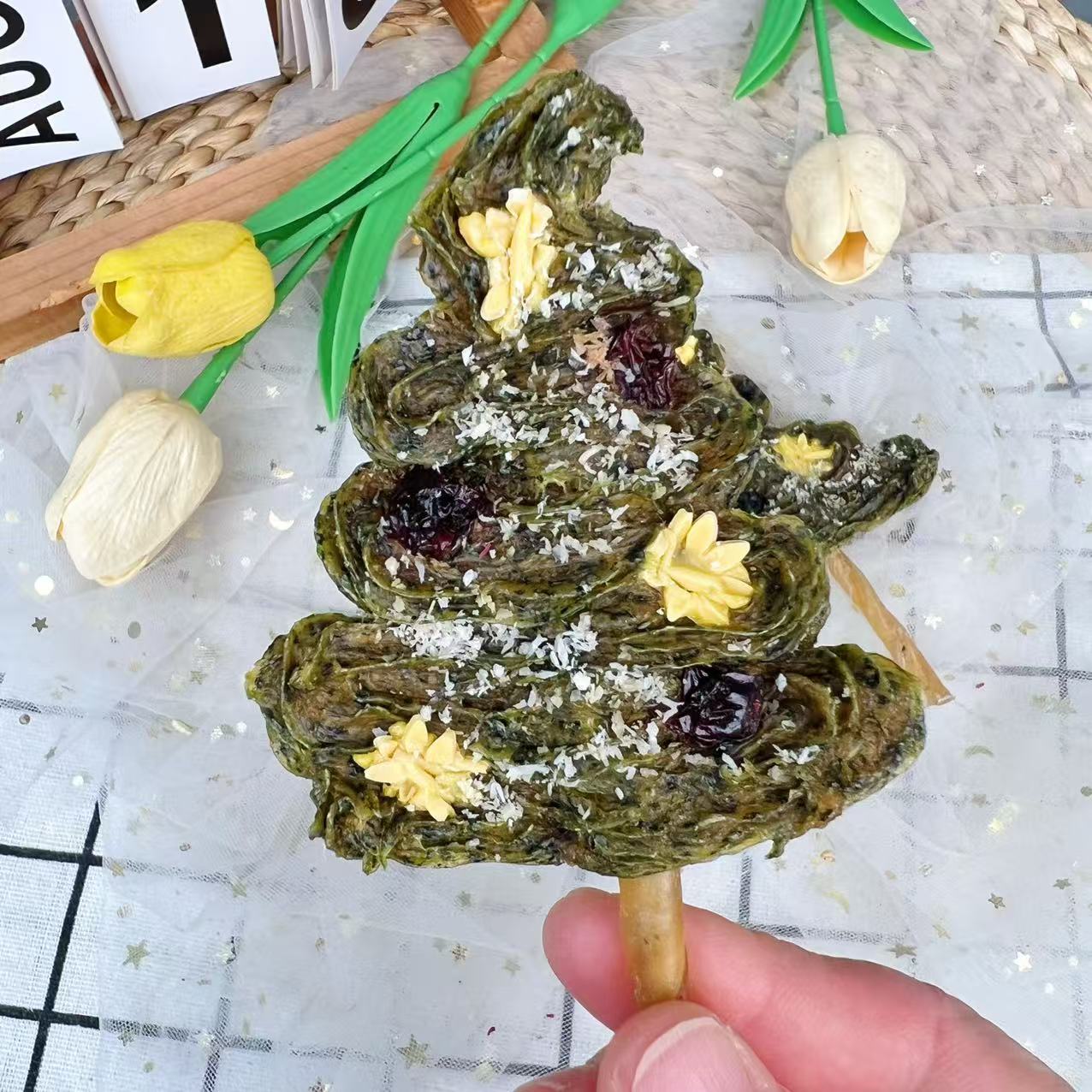 鸡肉圣诞树狗狗磨牙零食纯手工无添加宠物烘干零食泰迪贵宾比熊