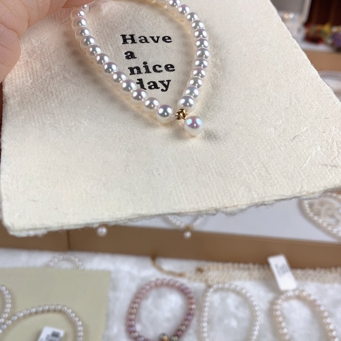 手绳18K金镶嵌淡水珍珠