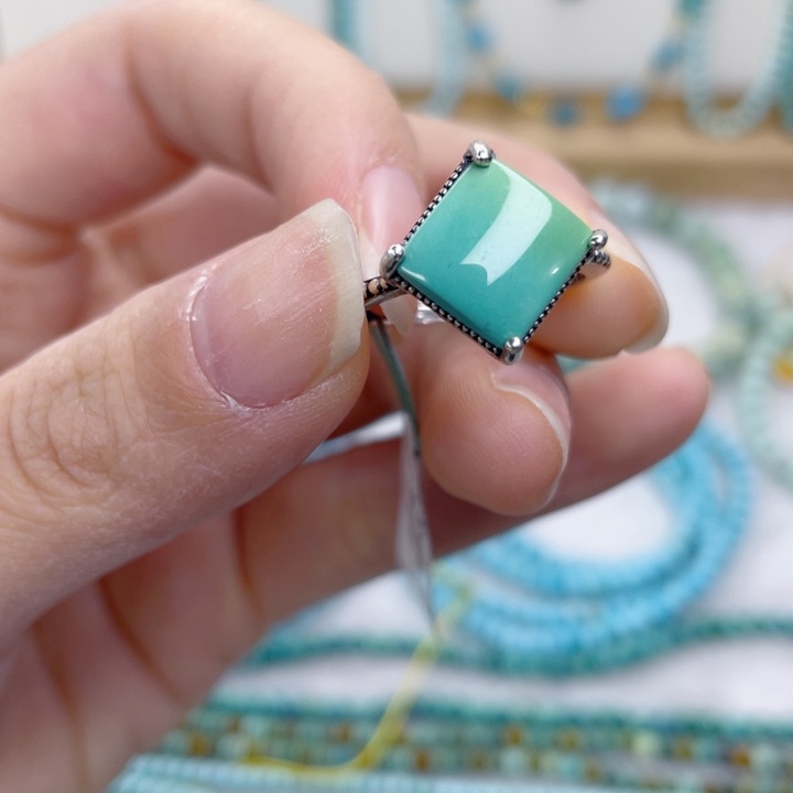 绿松石银S925镶嵌颈饰