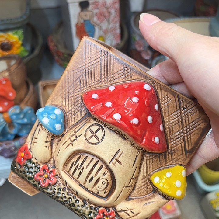 粗陶材质多肉花盆