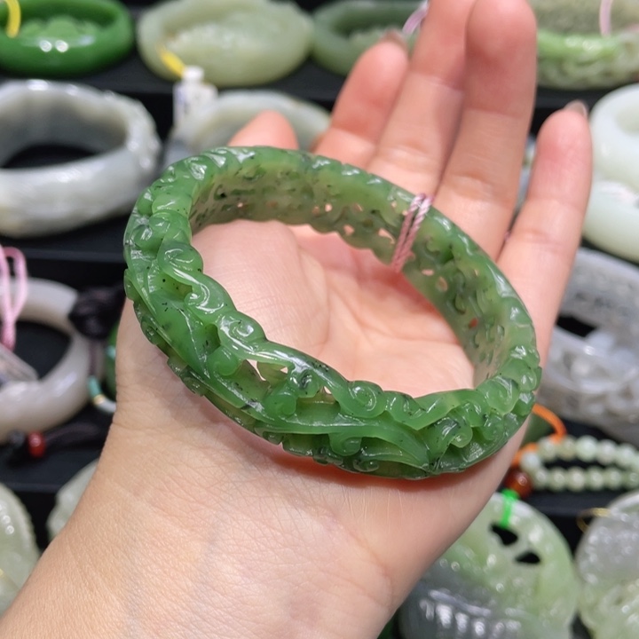 和田玉手镯57+圈口 编号24未镶嵌