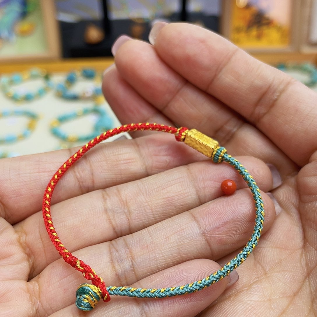 南红玛瑙手链18K金镶嵌