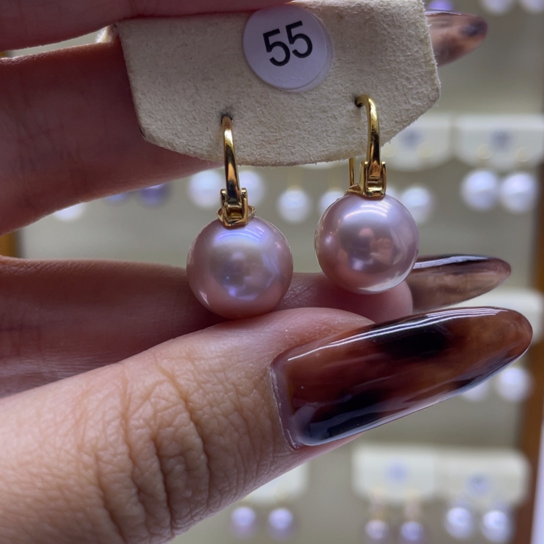 淡水珍珠耳饰银S925镶嵌