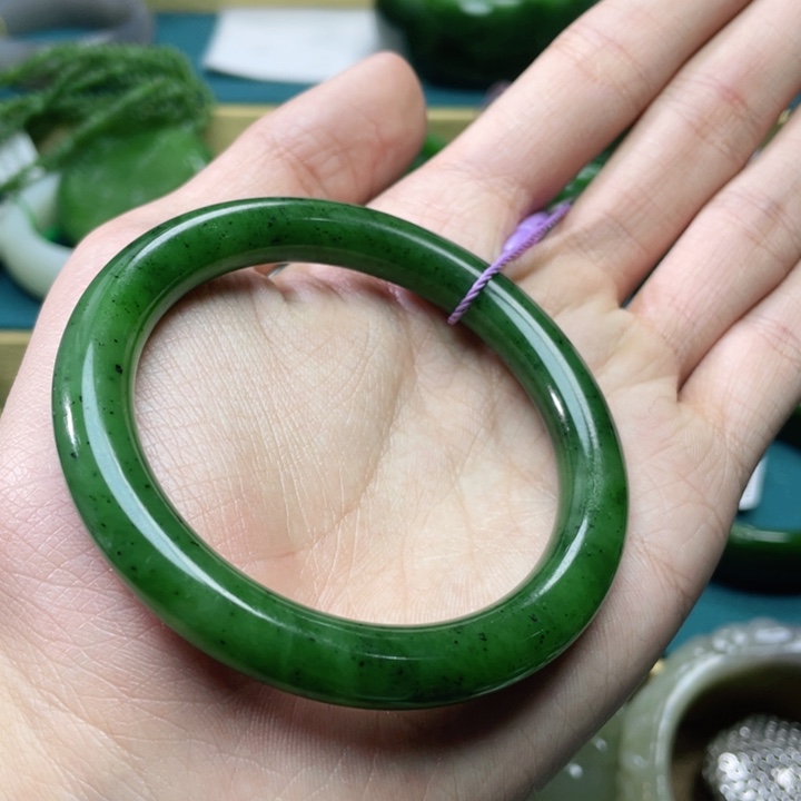 和田玉手镯56+圈口 编号75未镶嵌