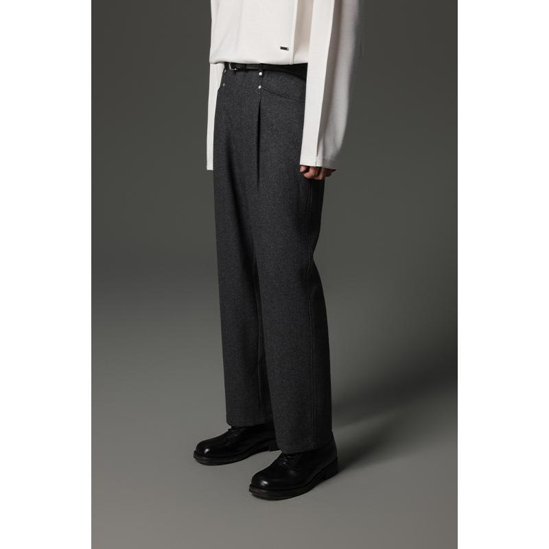 冬季加厚男士绵羊毛牛仔风休闲裤时尚百搭厚实直筒裤设计款长裤87