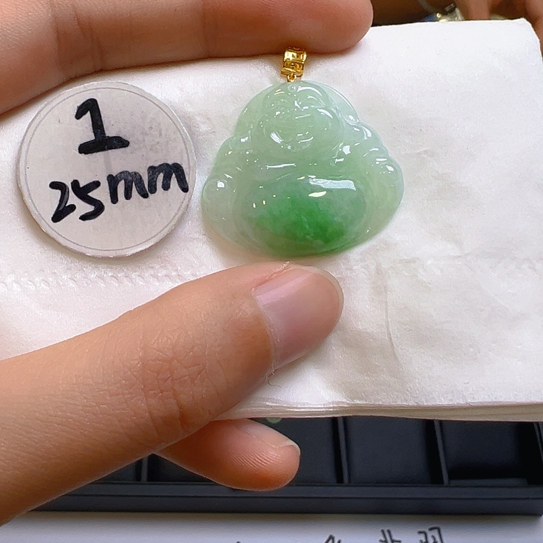 翡翠吊坠(不含链)18K金镶嵌翡翠