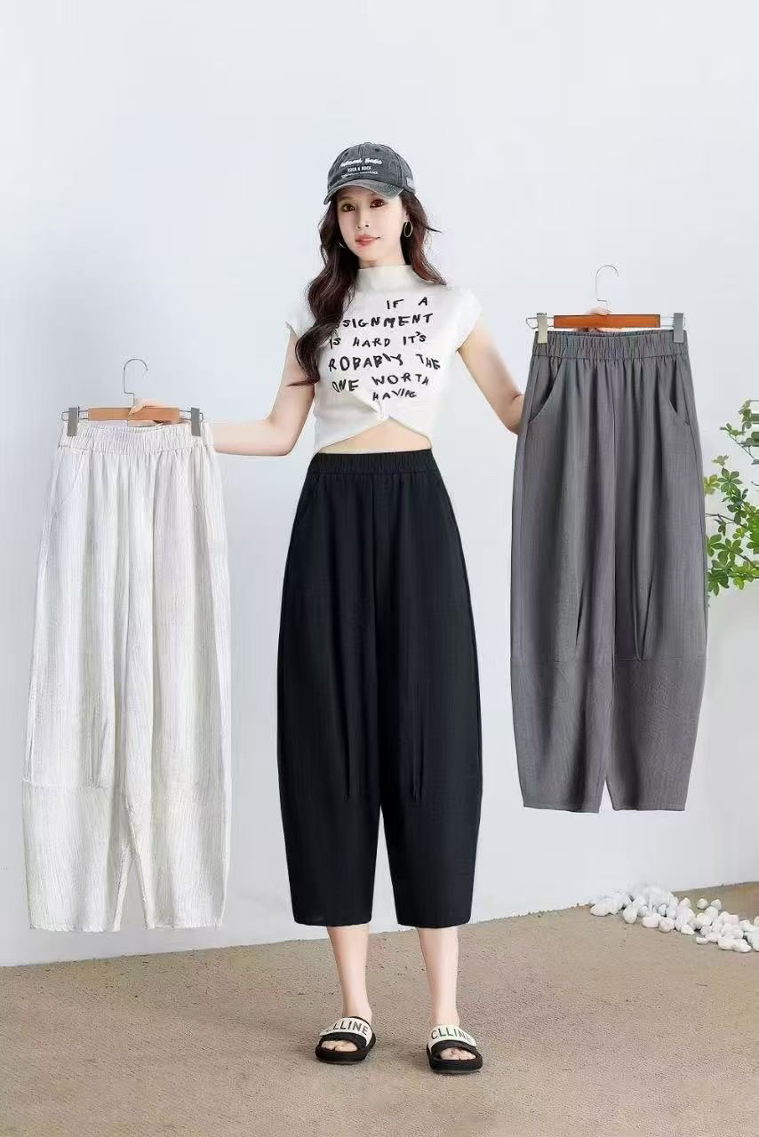 9628夏季新品潮牌八分哈伦裤舒适透气