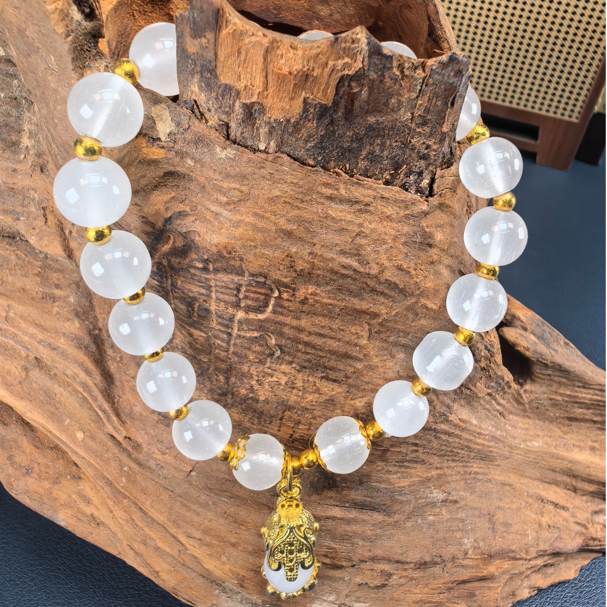 合金琉璃手链 白珠福禄貔貅手串 无礼盒 MK1069