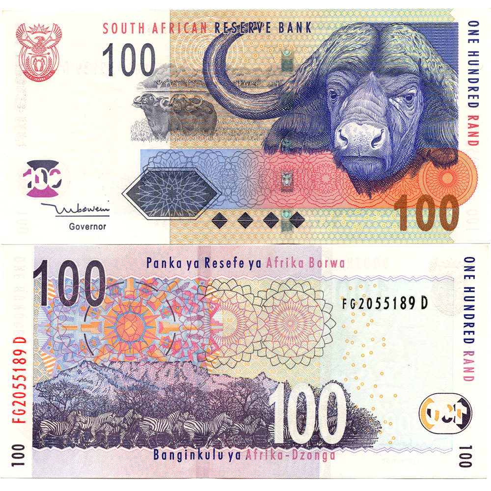 南非100兰特2005年全新UNC纸币老纸钞外国钱币收藏