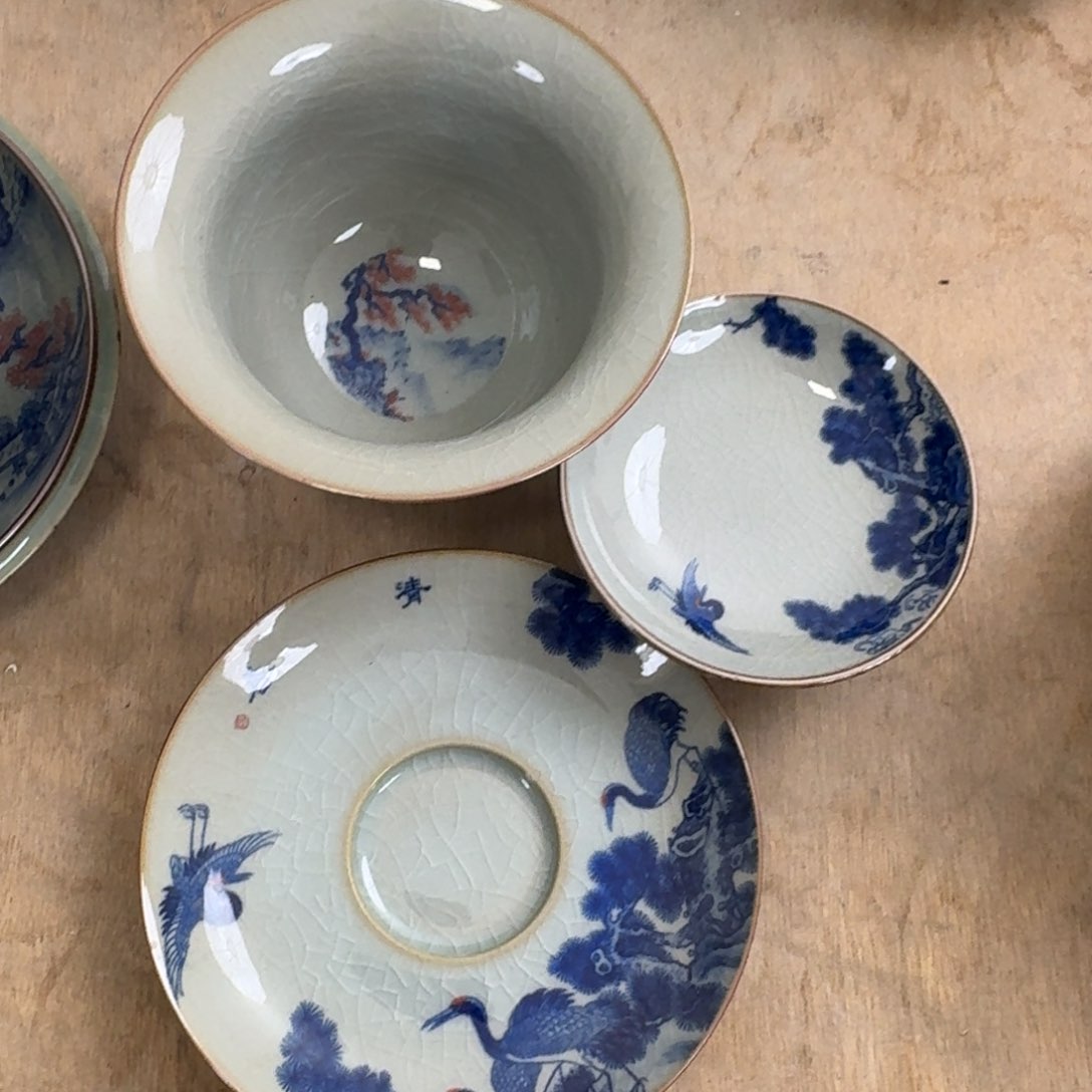 仙鹤cx盖碗老陶泥微瑕