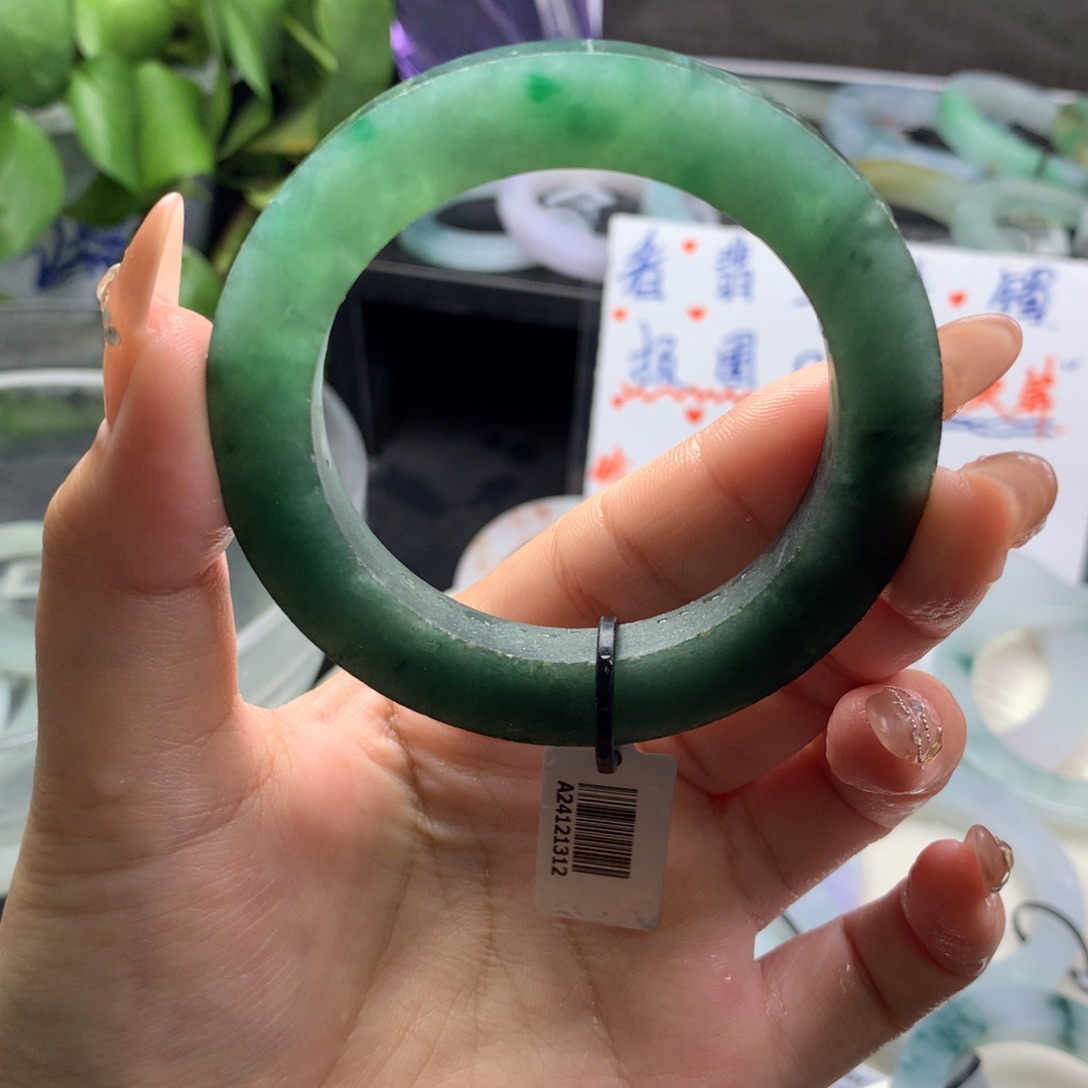 定制翡翠叮当镯未镶嵌50/57 宽7+