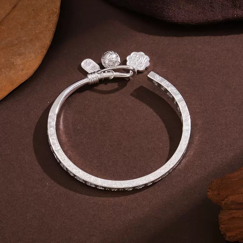 999.9四方吉言精美简约经典开口镯