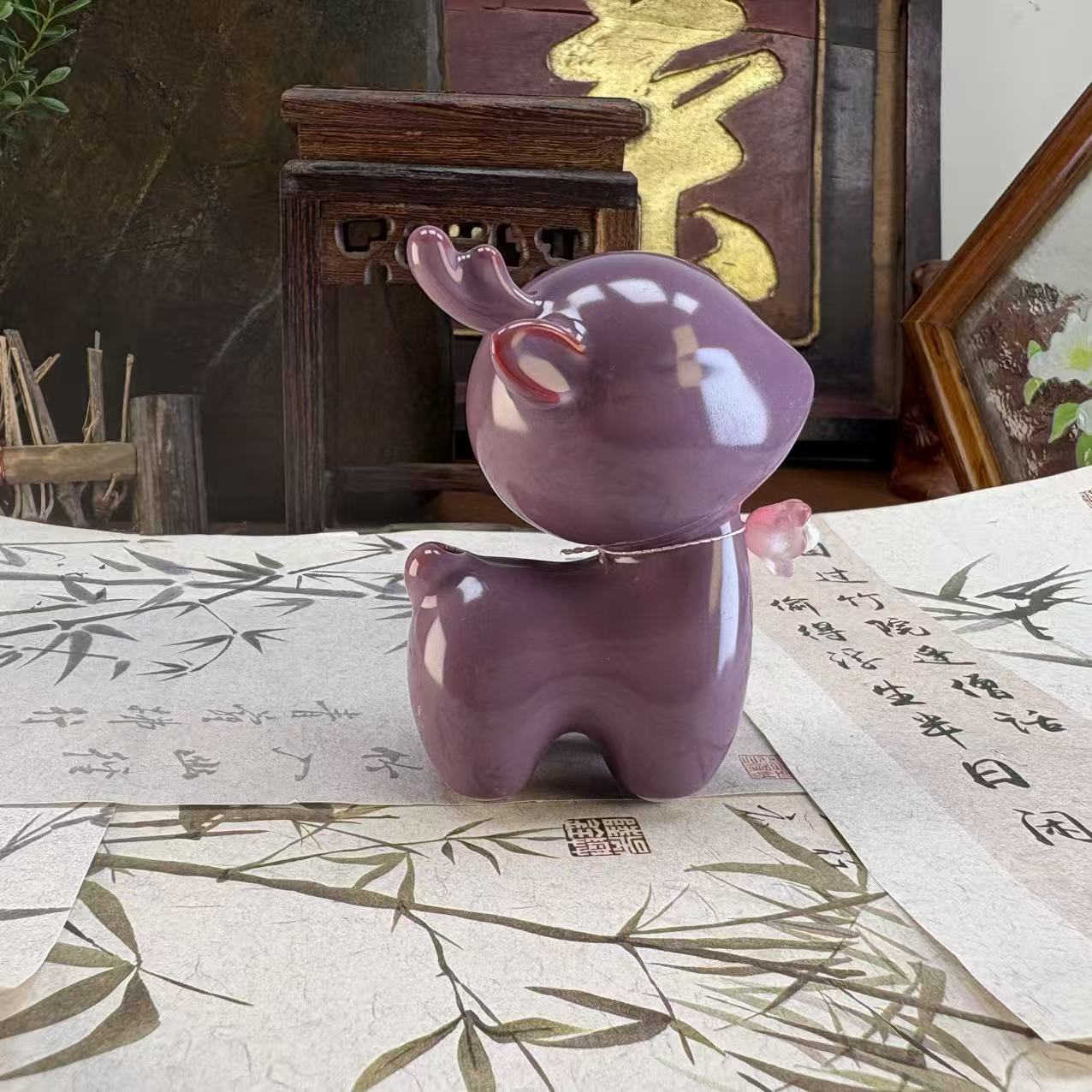 紫色小鹿摆件-0037-直播专享
