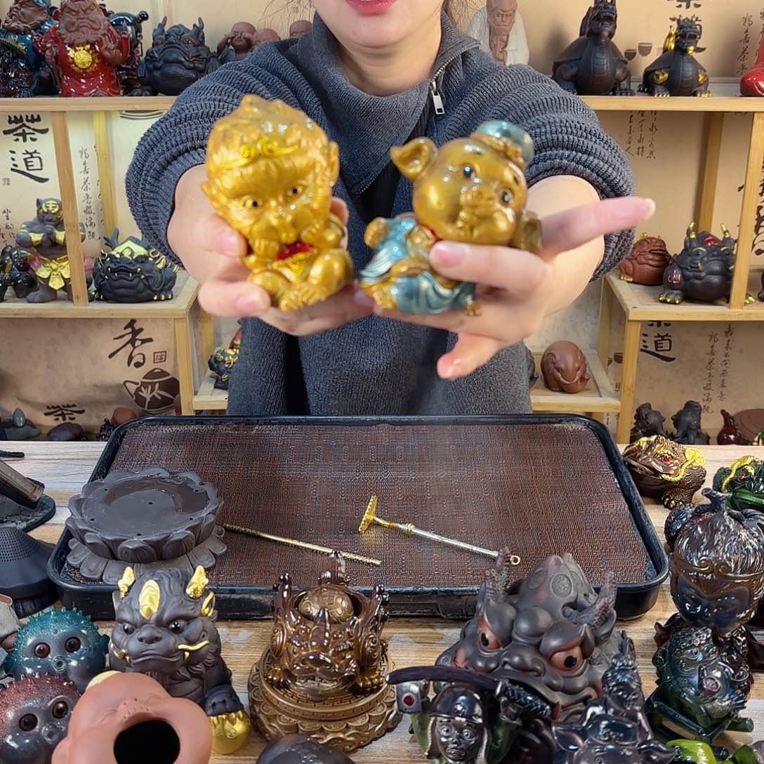 紫砂茶宠紫陶树脂茶宠摆件