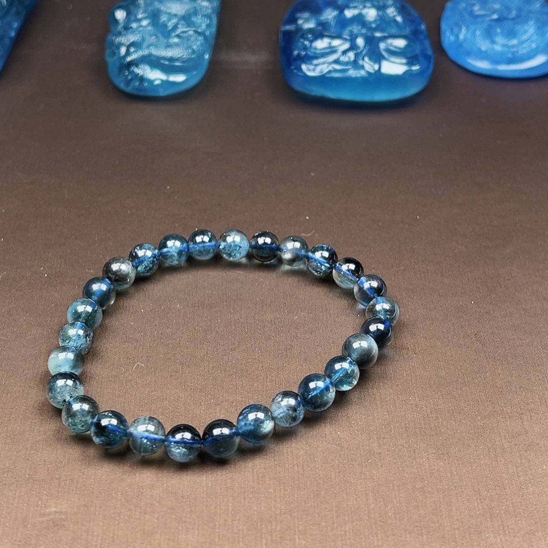 天然辰砂海蓝手串