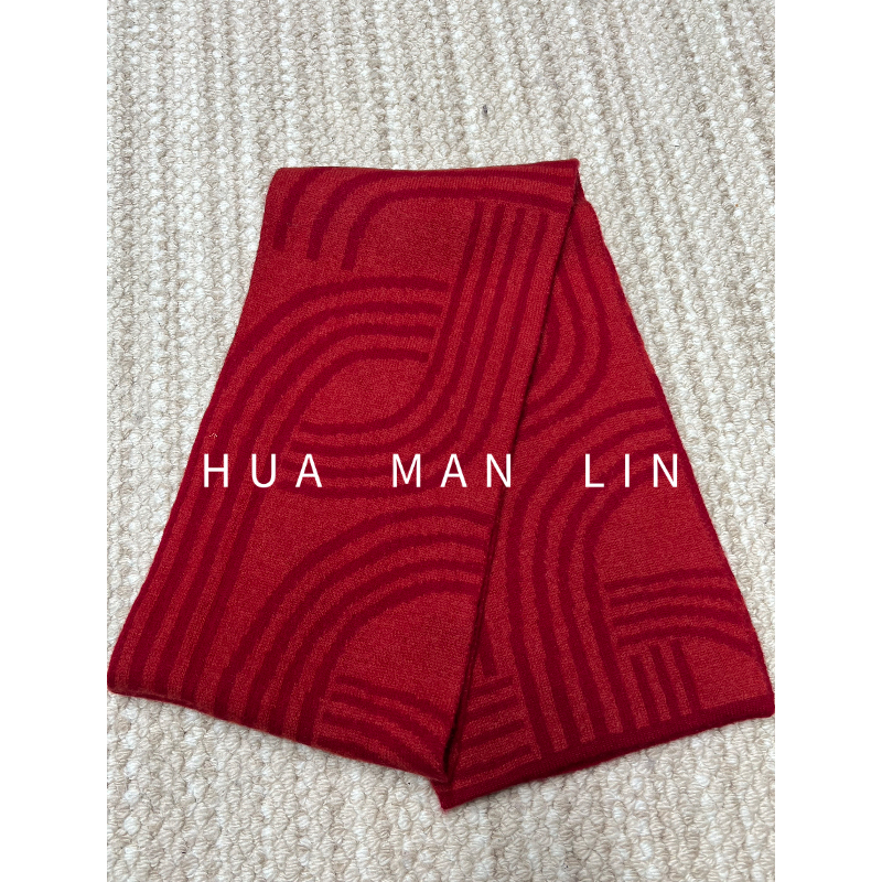 【花滿林】红色绵羊毛长条围巾6018 20cm*160cm