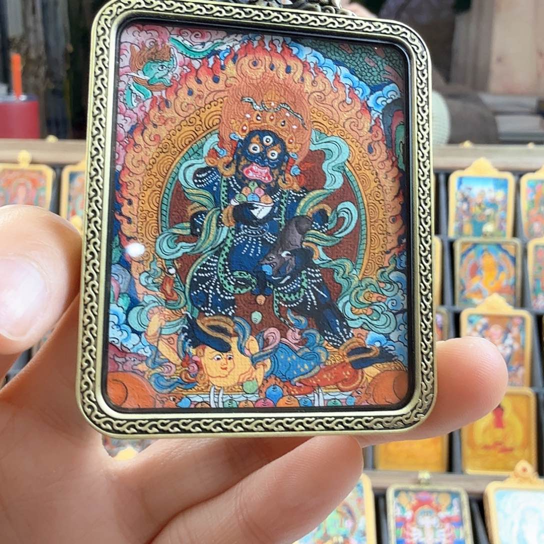 吊坠予**欢黑c唐卡手绘