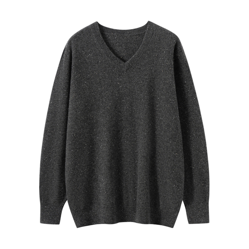 【点子纱V领】100%山羊绒 康赛妮彩点羊绒衫 