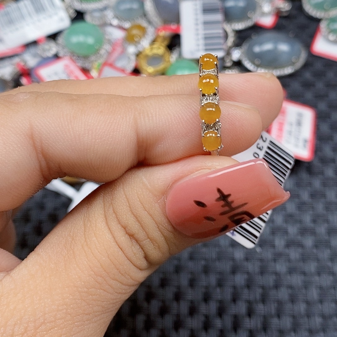 翡翠银S925镶嵌戒指