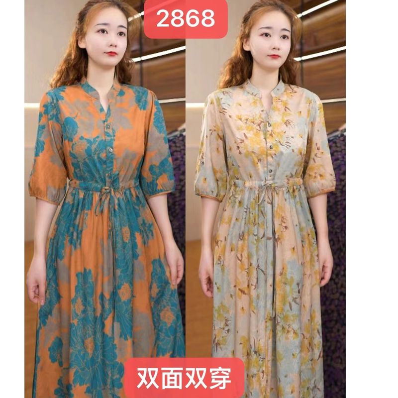 2868-33新款双面穿舒适时尚休闲连衣裙