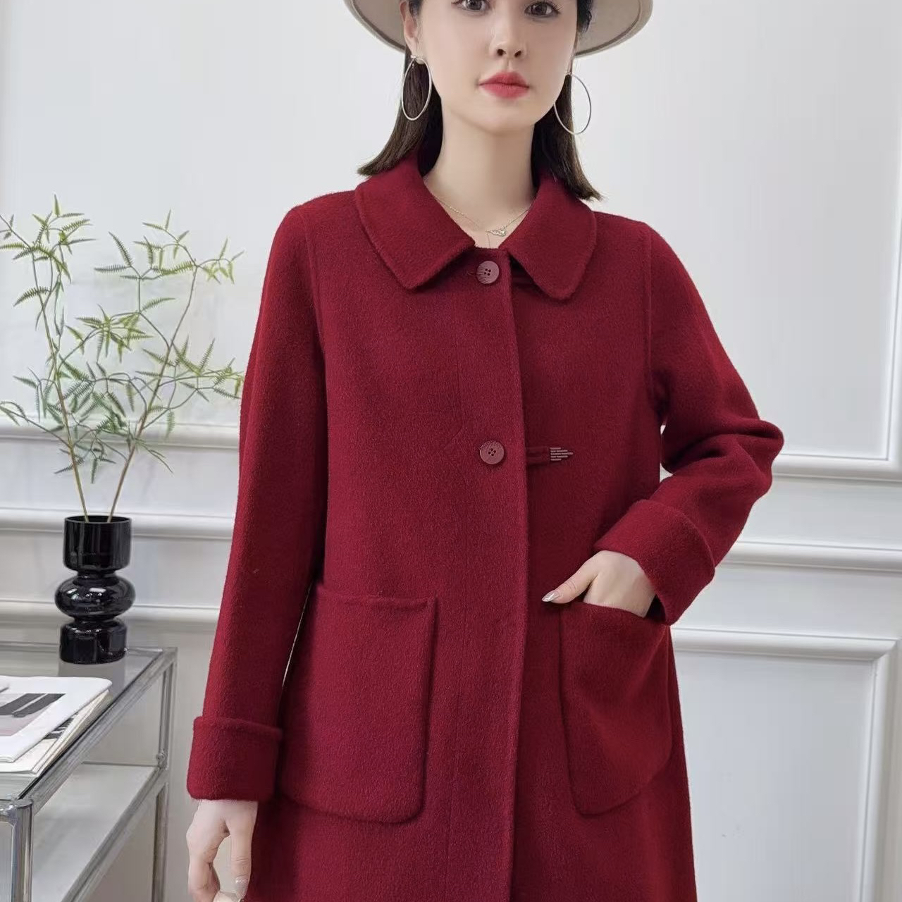 【名角服饰】【双面大衣】时尚百搭秋冬气质显瘦呢外套女