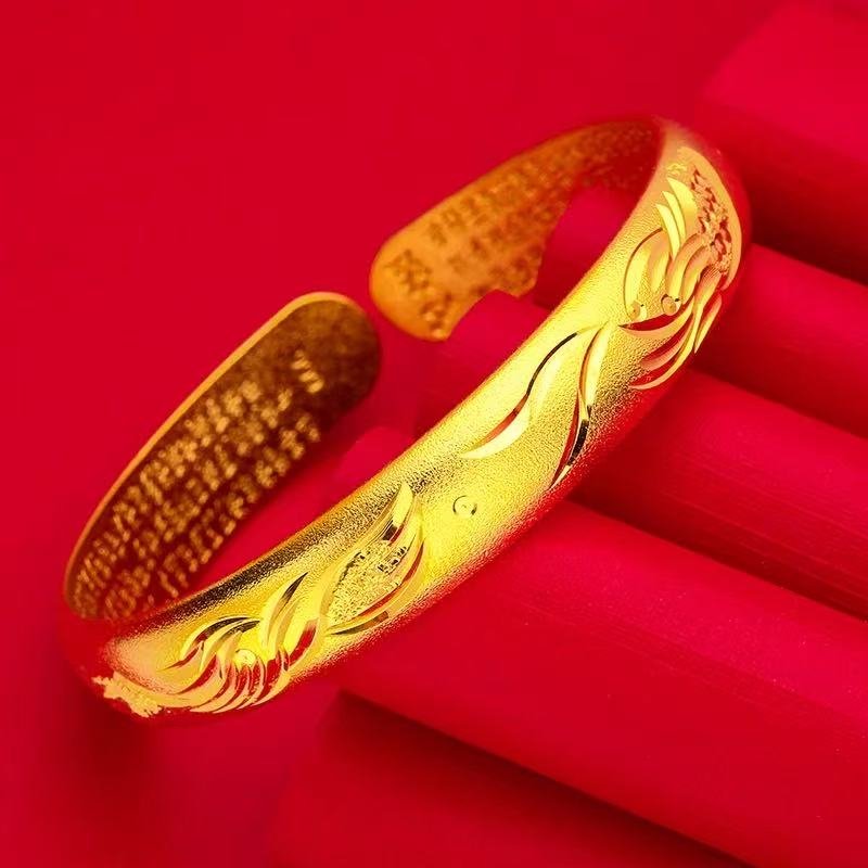 开口凤羽心经手镯