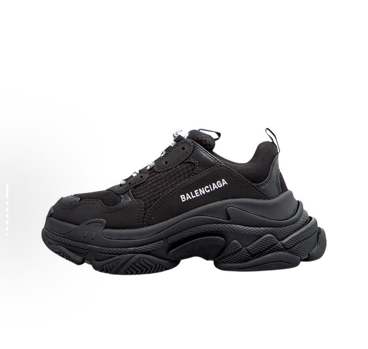 90新 Balenciaga/巴黎世家 41码 巴黎Triple S黑色做旧 老爹鞋